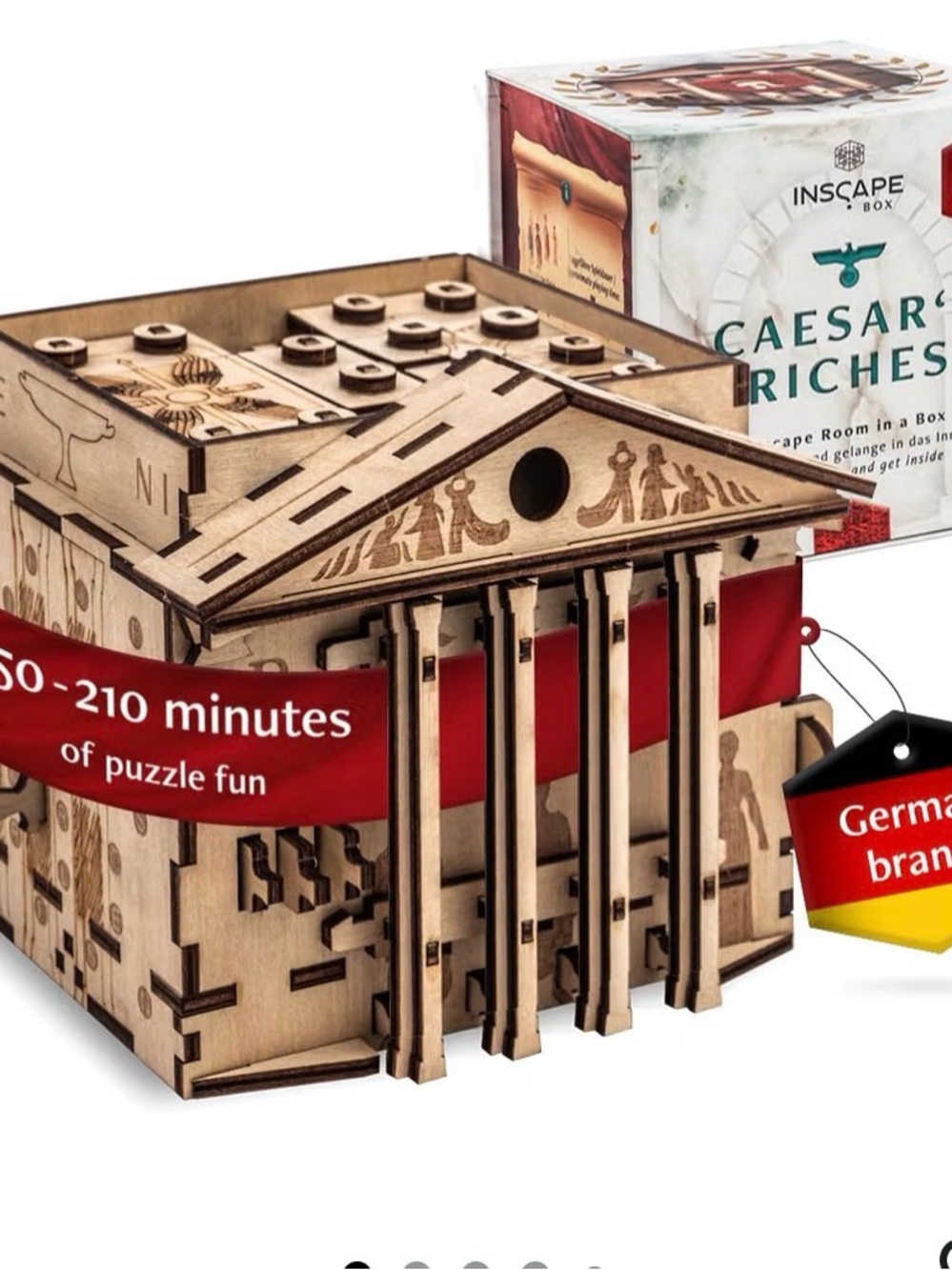 Caesar's Riches Wooden Puzzle Kit - Natural Wood & Red